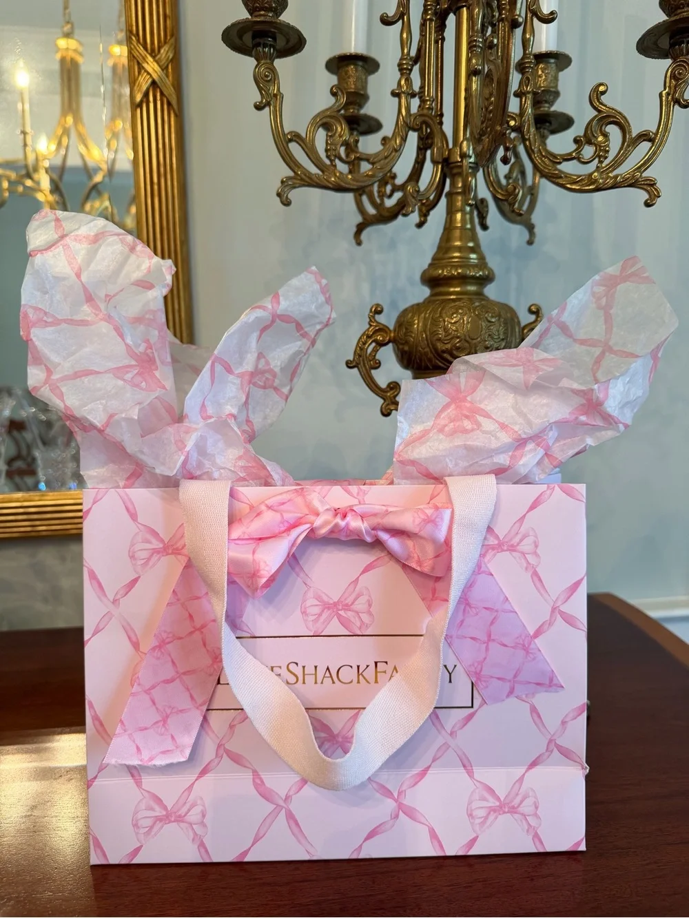 LoveShackFancy “Pink Peppermint” Shopping Tote